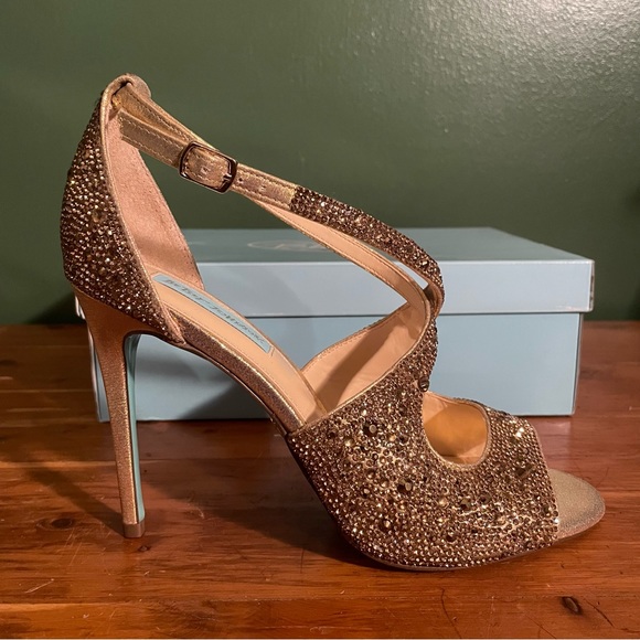Blue by Betsey Johnson Sage Evening Sandals | Bayli Heel - Gold - Picture 1 of 6